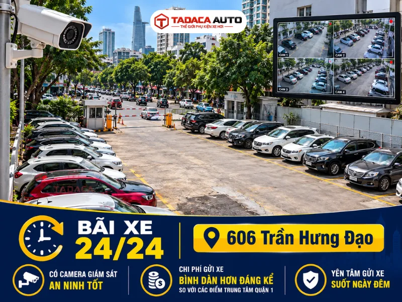 Bãi xe 24/24 tại 606 Trần Hưng Đạo