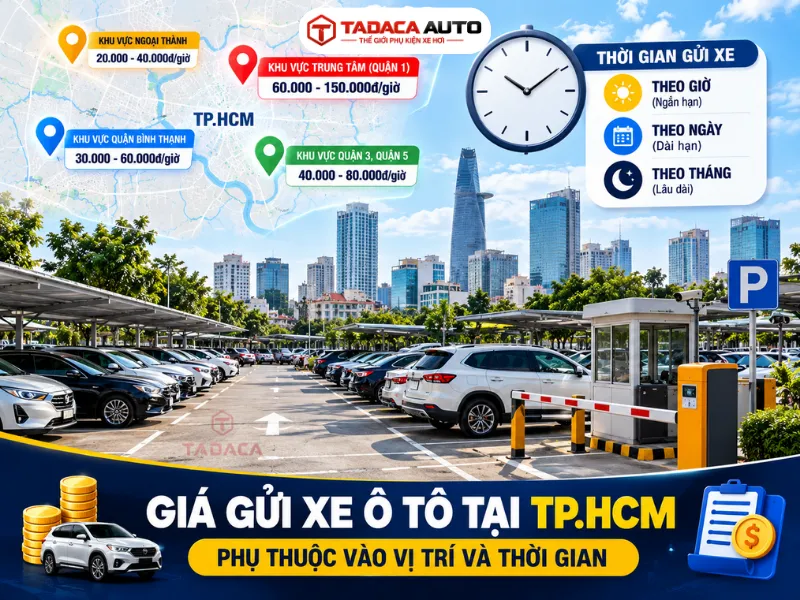 Giá gửi xe ô tô tại TP.HCM phụ thuộc vào vị trí và thời gian