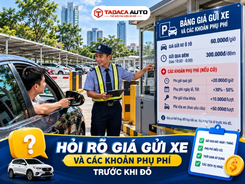 Hỏi rõ giá gửi xe và các khoản phụ phí