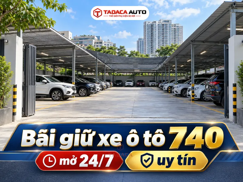 Bãi giữ xe ô tô 740, mở 24/7, uy tín