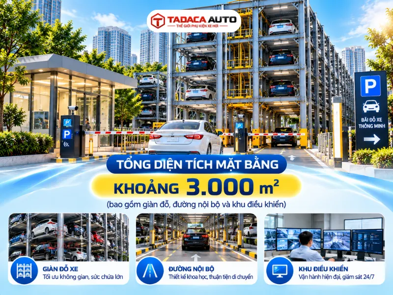 Quy mô và sức chứa của bãi đỗ xe thông minh Lê Văn Lương