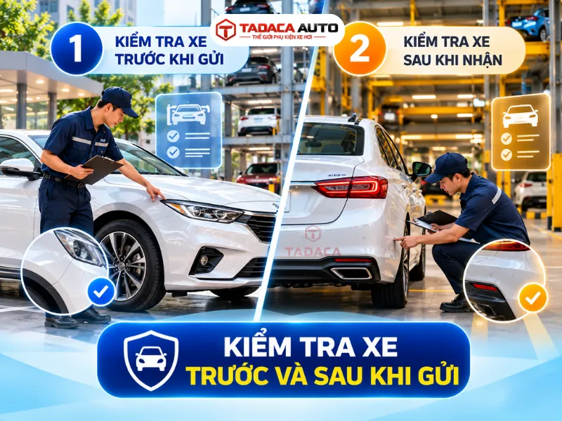 Kiểm tra xe trước và sau khi gửi