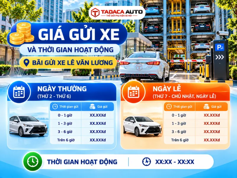 Giá gửi và thời gian hoạt động của bãi gửi xe Lê Văn Lương
