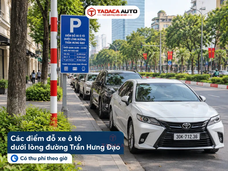 Các điểm đỗ xe ô tô dưới lòng đường Trần Hưng Đạo (Có thu phí theo giờ)