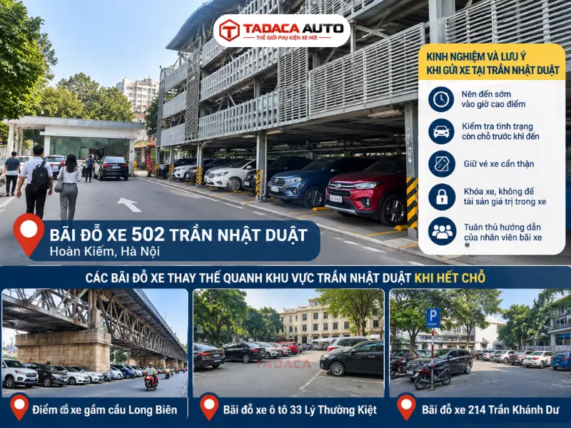 Gợi ý các bãi đỗ xe thay thế quanh khu vực Trần Nhật Duật khi hết chỗ
