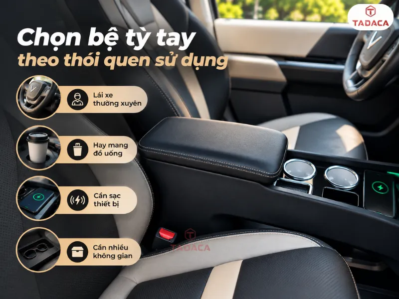 Chọn bệ tỳ tay theo thói quen sử dụng thực tế