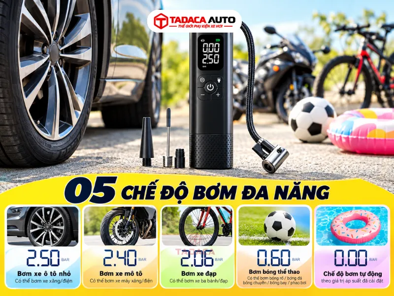 Hỗ trợ 5 chế độ bơm