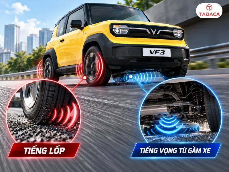 Tiếng lốp và tiếng vọng từ gầm xe