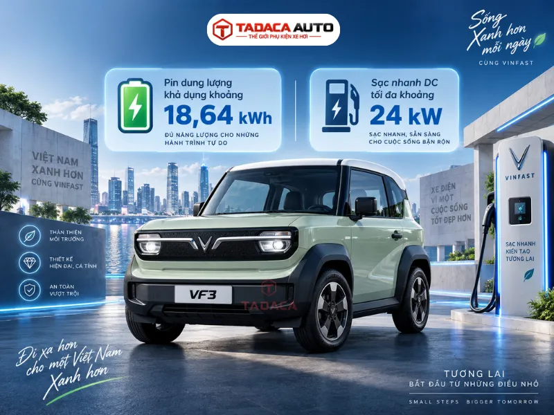 Công suất và thời gian sạc nhanh của VF3