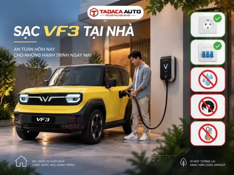 Yêu cầu an toàn điện khi sạc VF3 tại nhà