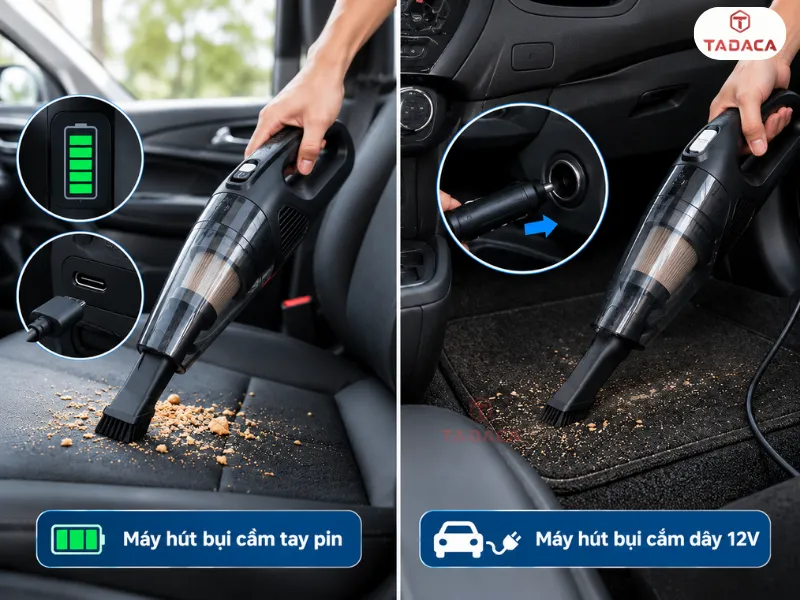 Lưu ý cách dùng máy hút bụi cầm tay pin với cắm dây 12V