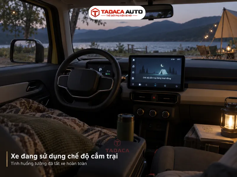 Xe đang sử dụng chế độ cắm trại