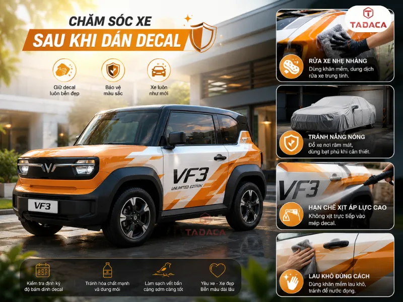 Chăm sóc xe sau khi dán decal