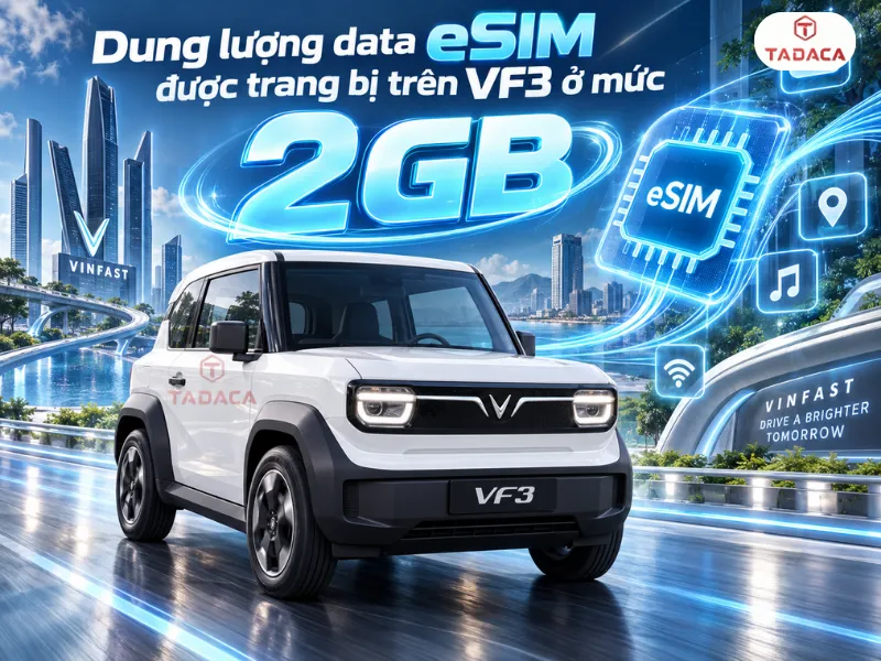 Dung lượng data eSIM được trang bị trên VF3