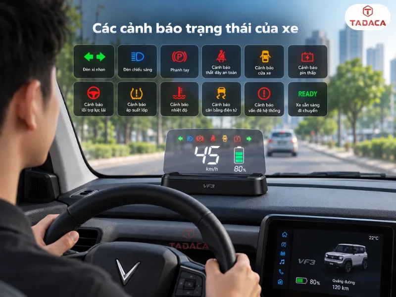 Các cảnh báo trạng thái của xe