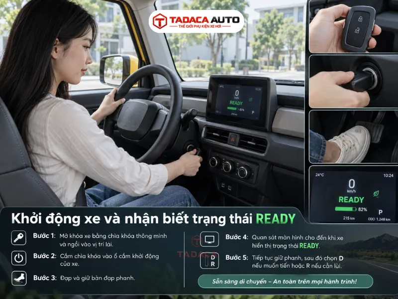 Khởi động xe và nhận biết trạng thái READY