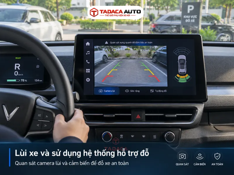 Lùi xe và sử dụng hệ thống hỗ trợ đỗ