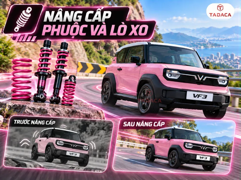 Nâng cấp phuộc và lò xo vf3