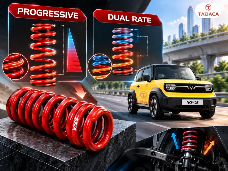 Công nghệ lò xo cuộn biến thiên Progressive và Dual Rate