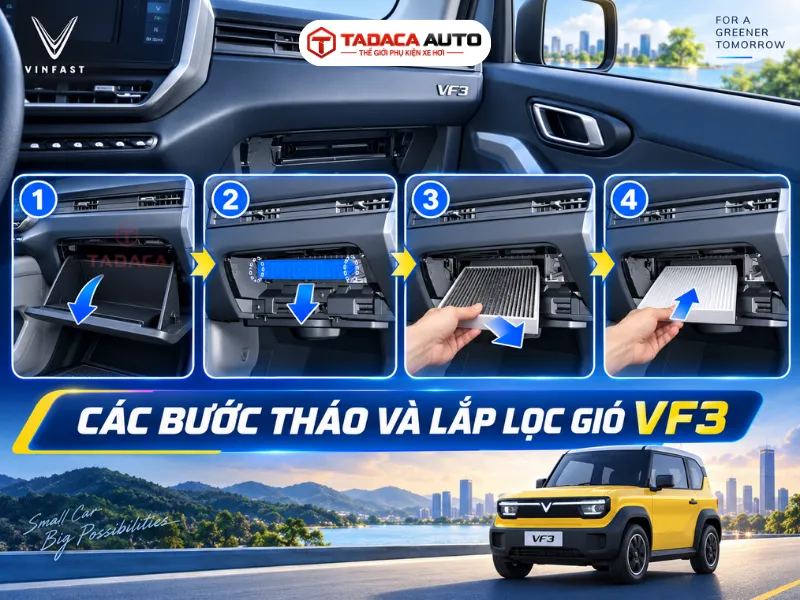 Các bước tháo và lắp lọc gió VF3  