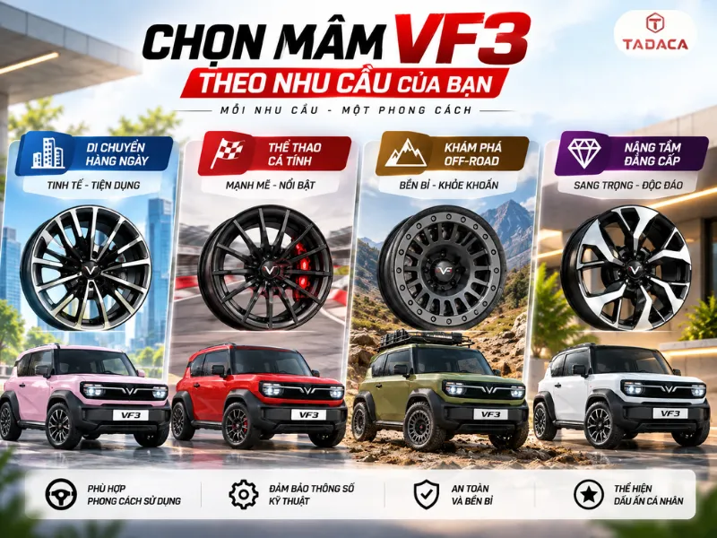 Chọn mâm phù hợp theo nhu cầu sử dụng VF3
