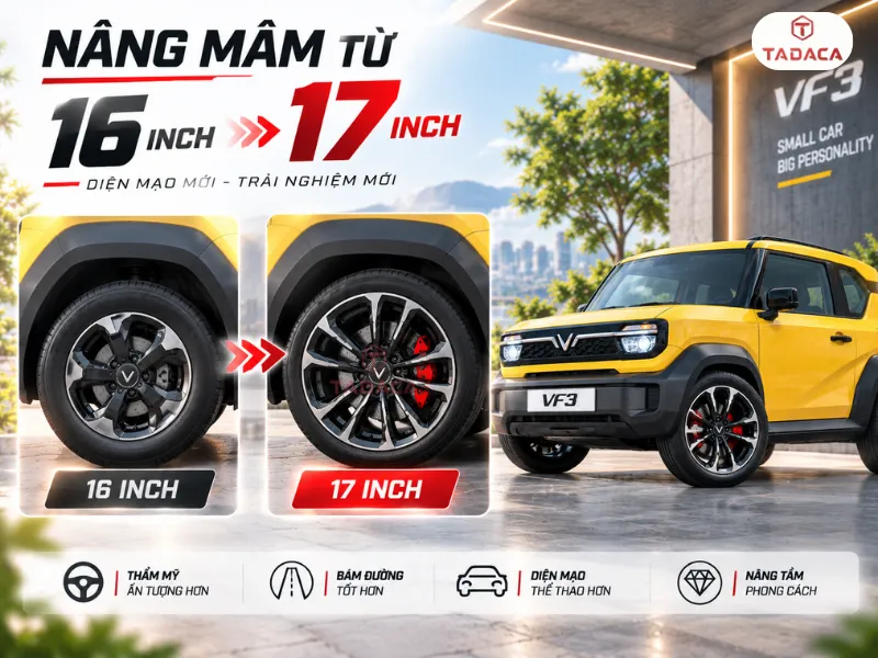 Giữ mâm 16 inch và nâng lên 17 inch