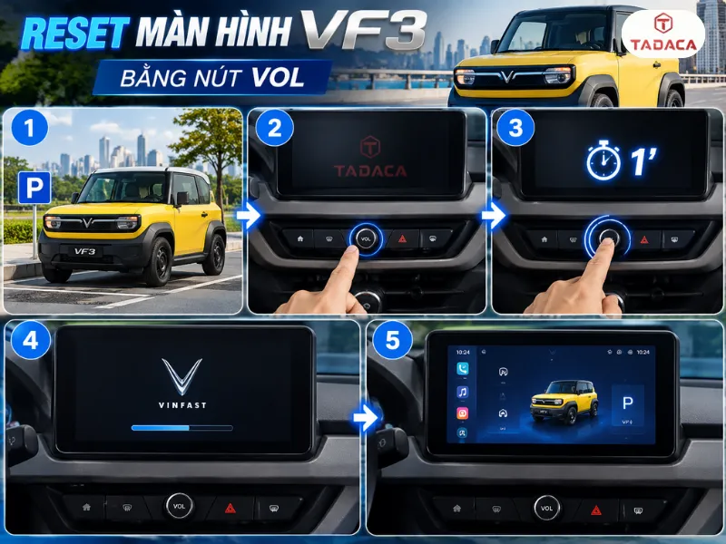 Cách reset màn hình VF3 bằng nút VOL