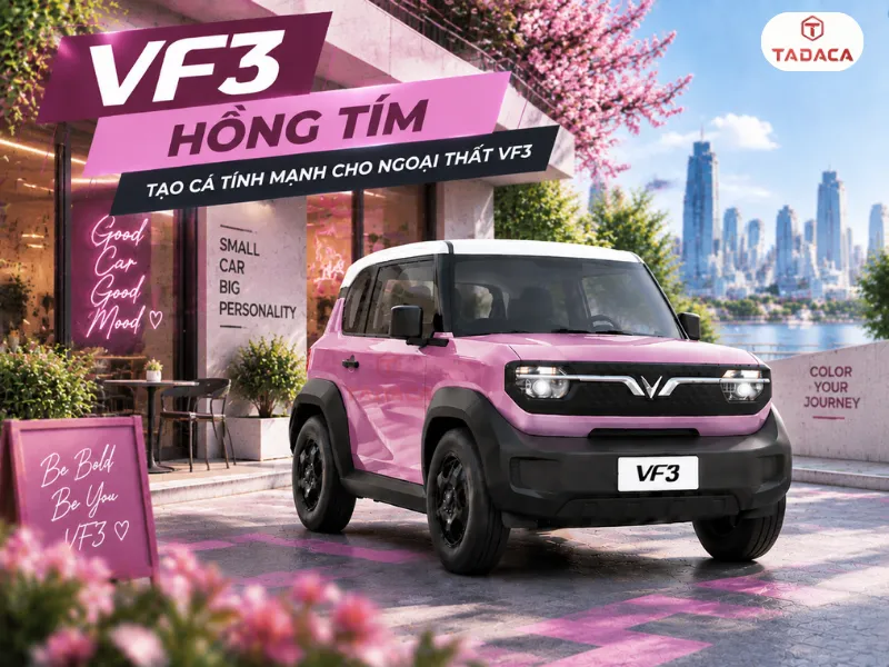 Hồng tím tạo cá tính mạnh cho ngoại thất VF3