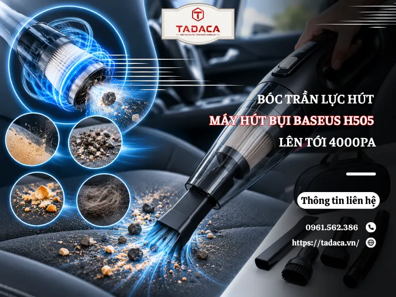 Bóc Trần Lực Hút 4000Pa Của Máy Hút Bụi Baseus H505