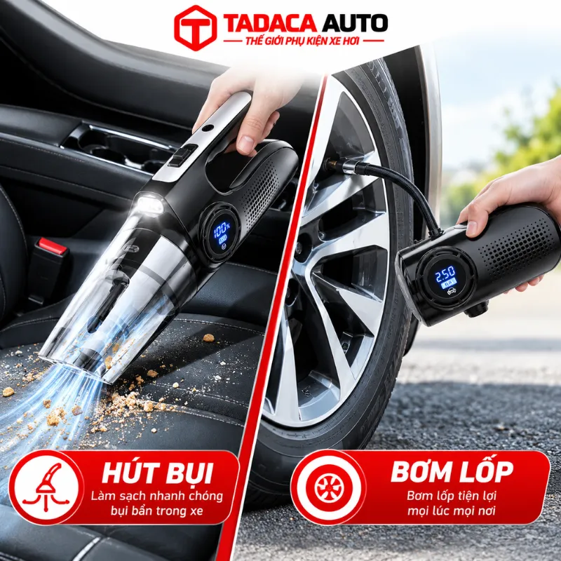 Hướng dẫn sử dụng máy hút bụi ô tô 4 trong 1 không dây