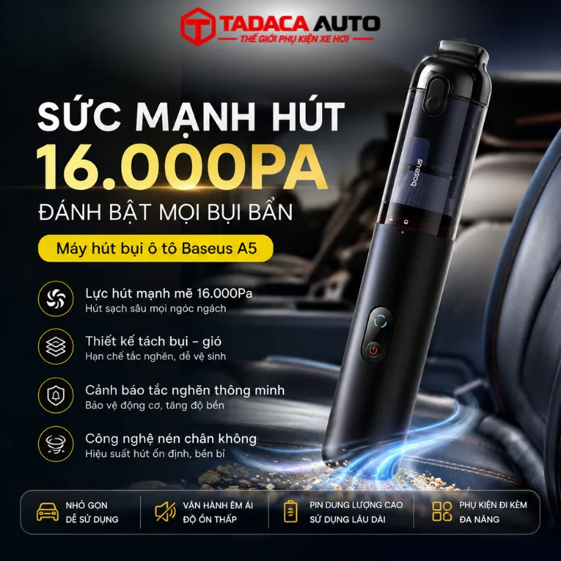 Lực hút 16.000Pa mạnh mẽ