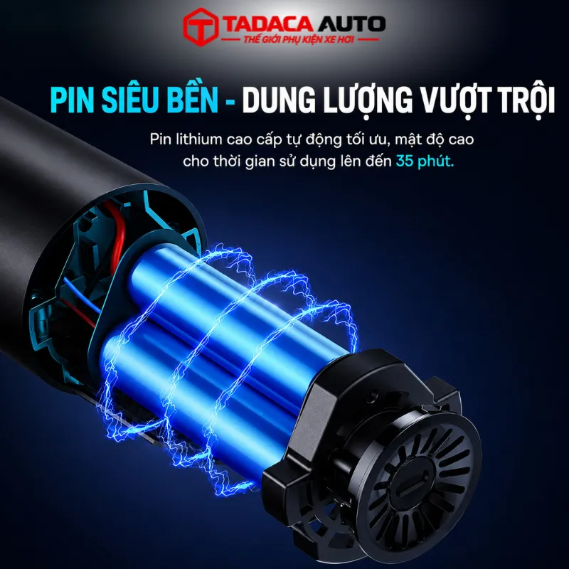 Pin 7.500mAh cho thời gian sử dụng dài
