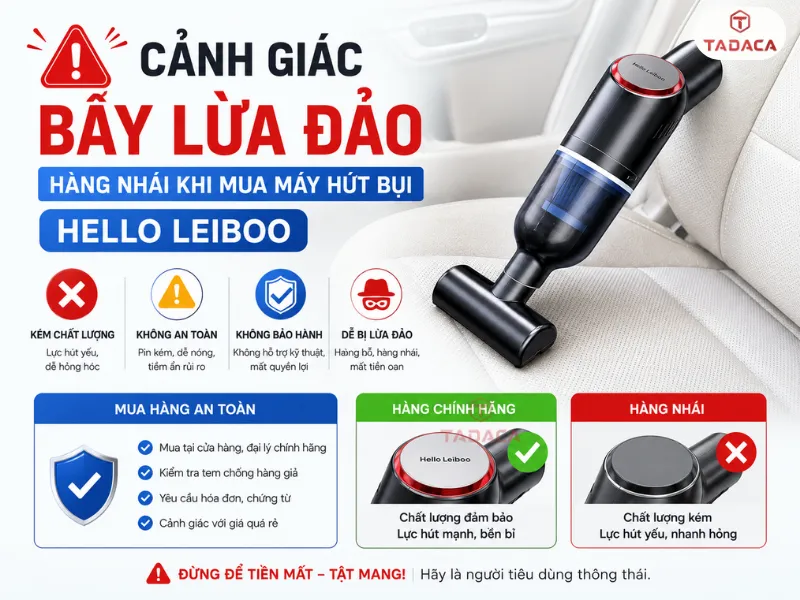 Cảnh giác bẫy lừa đảo hàng nhái khi mua máy hút bụi Hello Leiboo