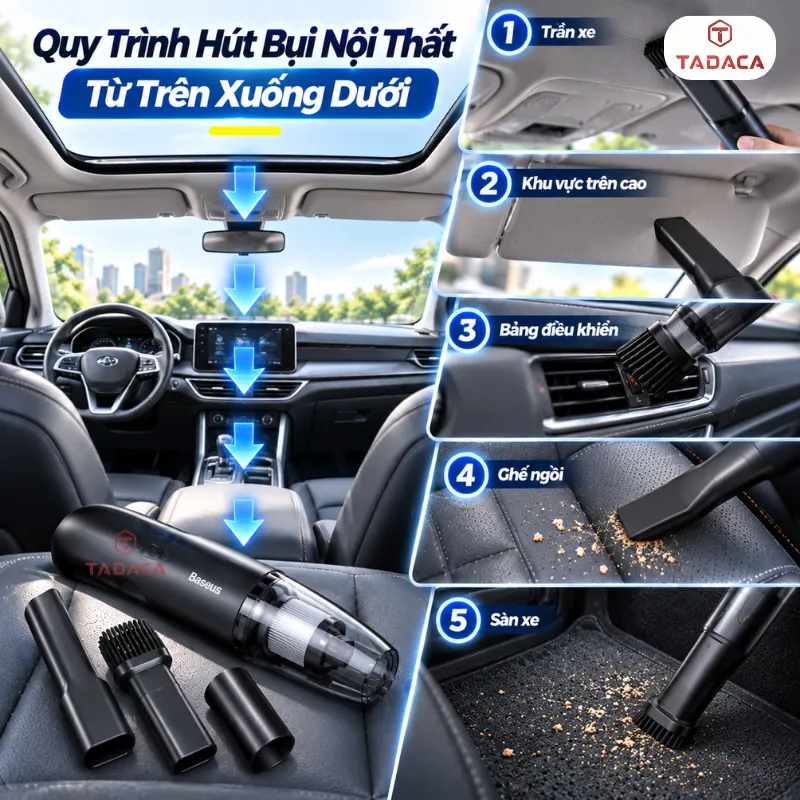 Cách Dùng Máy Hút Bụi Ô Tô Baseus Đúng Chuẩn