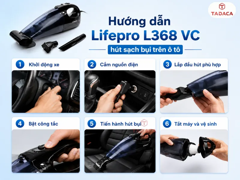 Hướng dẫn sử dụng Lifepro L368 VC hút sạch bụi trên ô tô