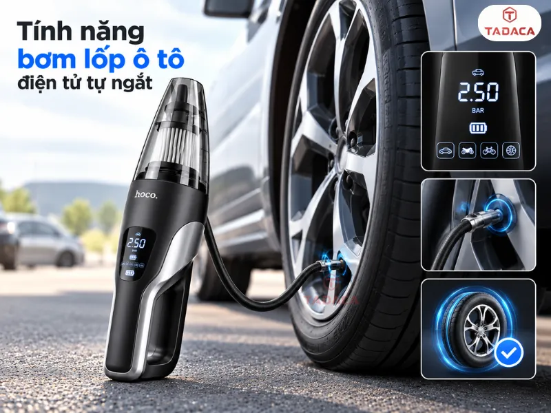 Tính năng bơm lốp ô tô điện tử tự ngắt 