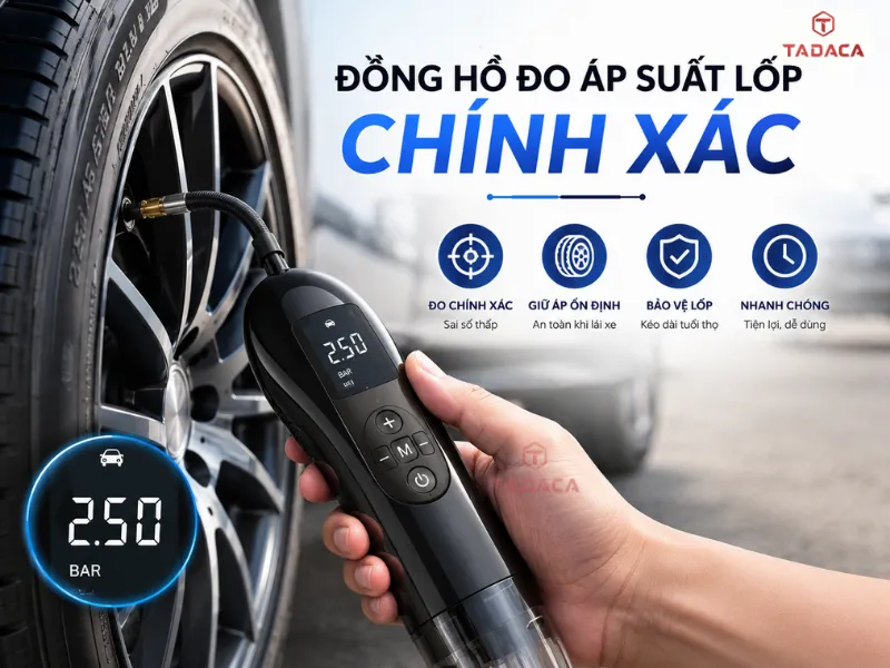 Đồng hồ đo áp suất lốp chính xác 