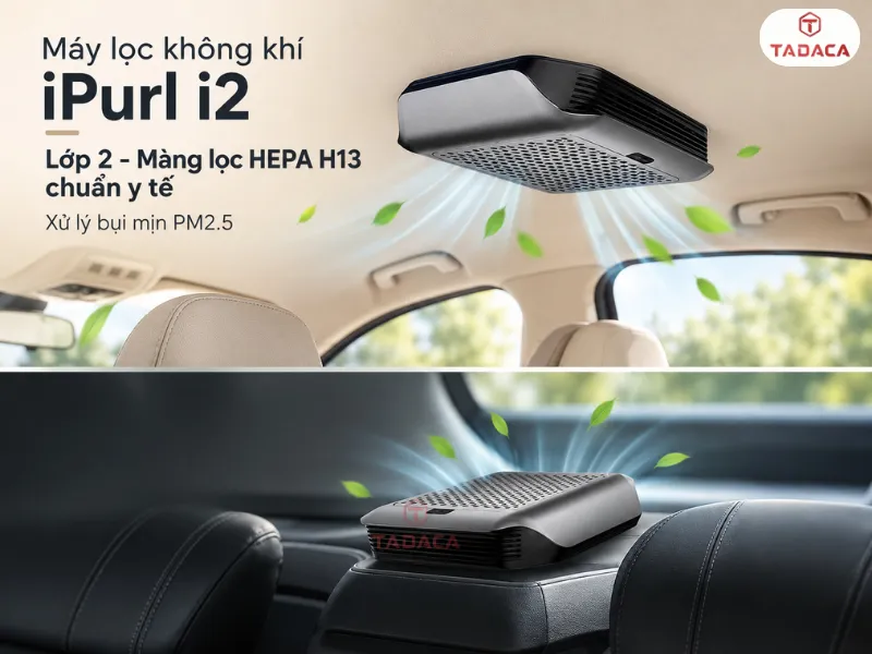Lớp 2 - Màng lọc HEPA H13 chuẩn y tế xử lý bụi mịn PM2.5