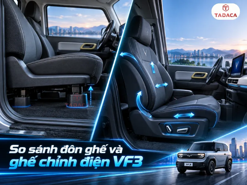 So sánh đôn ghế và ghế chỉnh điện VF3