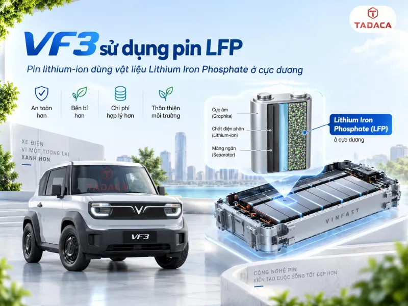 VF3 sử dụng pin LFP 
