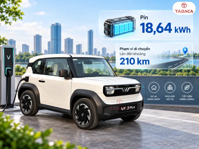 Pin 18,64 kWh và phạm vi di chuyển