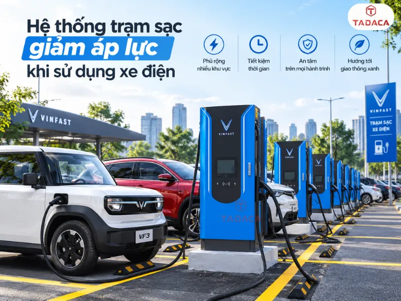 Hệ thống trạm sạc giảm áp lực khi sử dụng xe điện