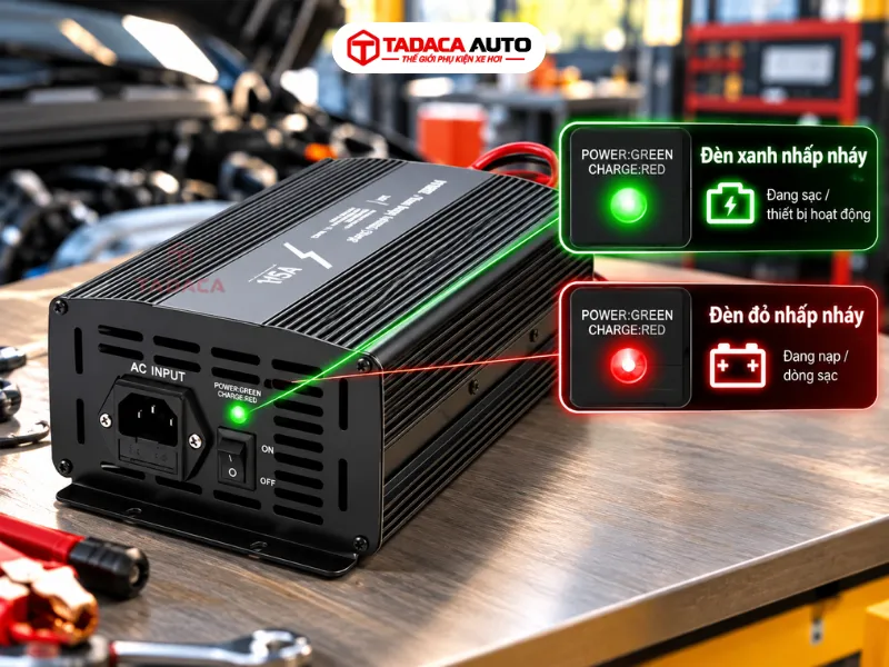 Đèn LED giúp theo dõi trạng thái sạc