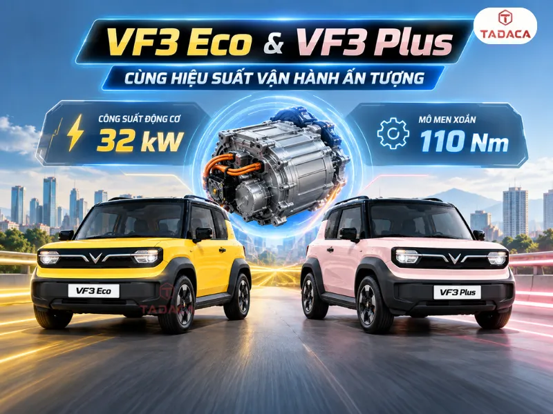 Động cơ, pin và quãng đường di chuyển tương đồng
