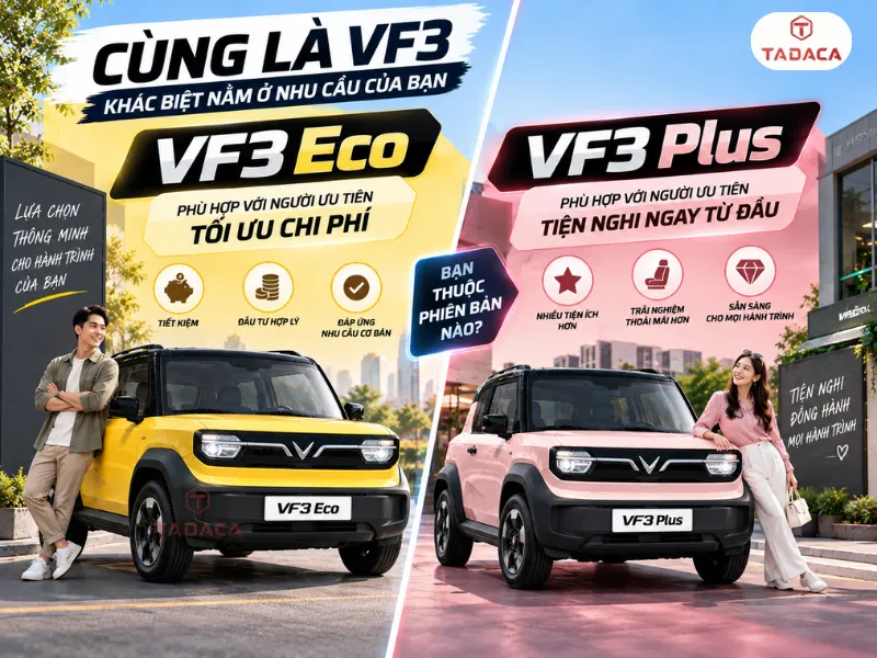 Lựa chọn VF3 Eco hoặc VF3 Plus theo nhu cầu sử dụng