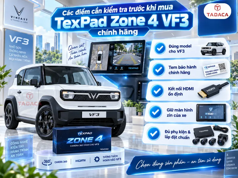 Các điểm cần kiểm tra trước khi mua TexPad Zone 4 VF3 chính hãng 