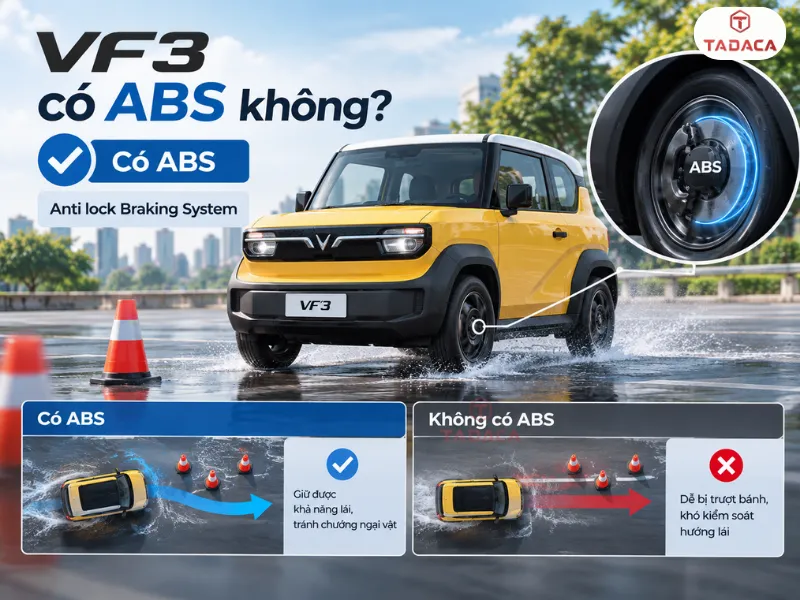 VF3 được trang bị ABS cùng các công nghệ hỗ trợ phanh