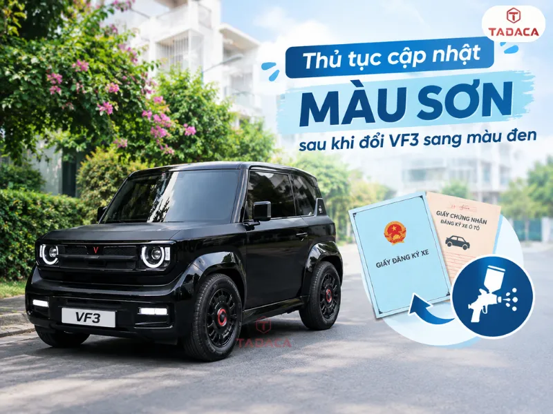 Thủ tục cập nhật màu sơn sau khi đổi VF3 sang màu đen