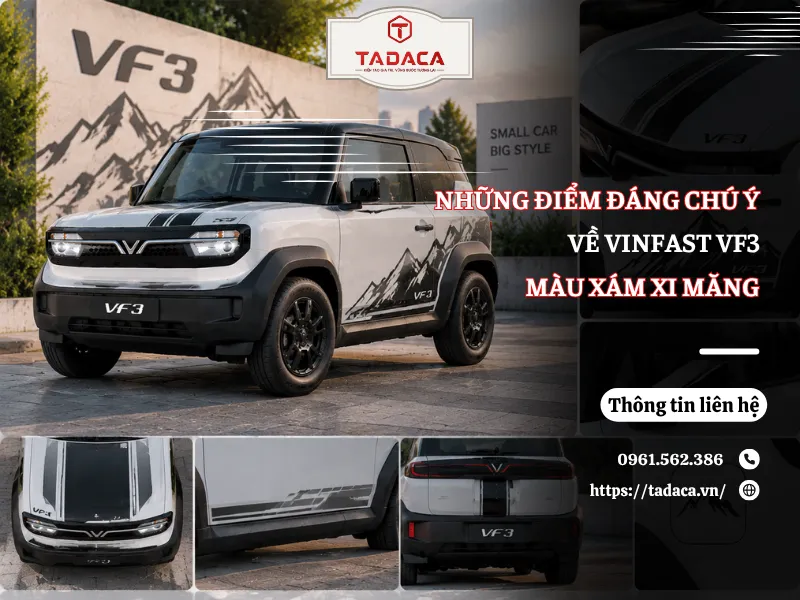 Những Điểm Đáng Chú Ý Về Vinfast VF3 Màu Xám Xi Măng