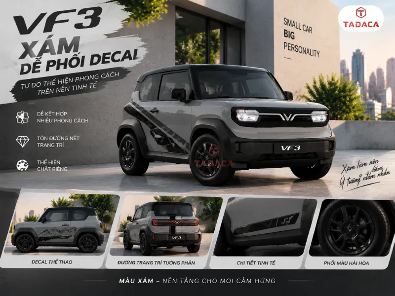 VF3 xám xi măng dễ phối với nhiều phong cách